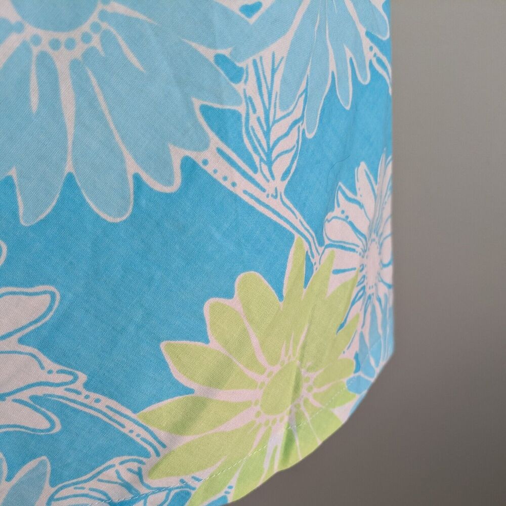 Vintage Lilly Pultizer Mini Dress Floral Y2K 90s Empire Slip Blue Green Beach - Picture 7 of 13